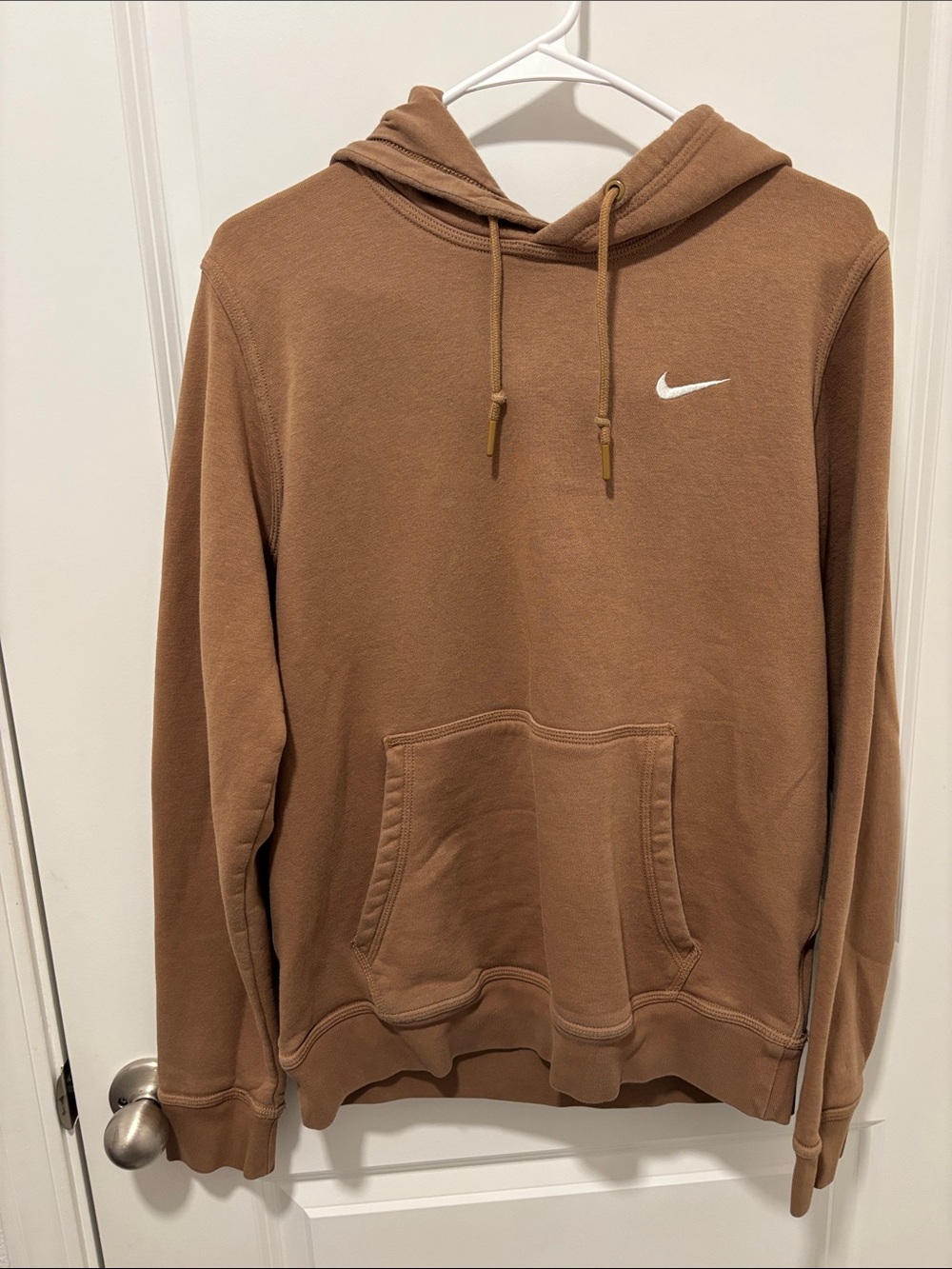 Nike Brown Pullover Hoodie with White Swoosh